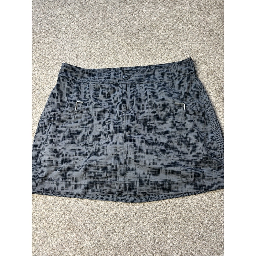 prAna Women's Athletic Skort Size 4 Geometric Pattern Gray Stretch Pockets - Picture 6 of 7
